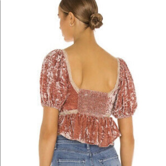 Free People Pink Velvet Yours Truly Mauve Crop Top - Picture 2 of 10